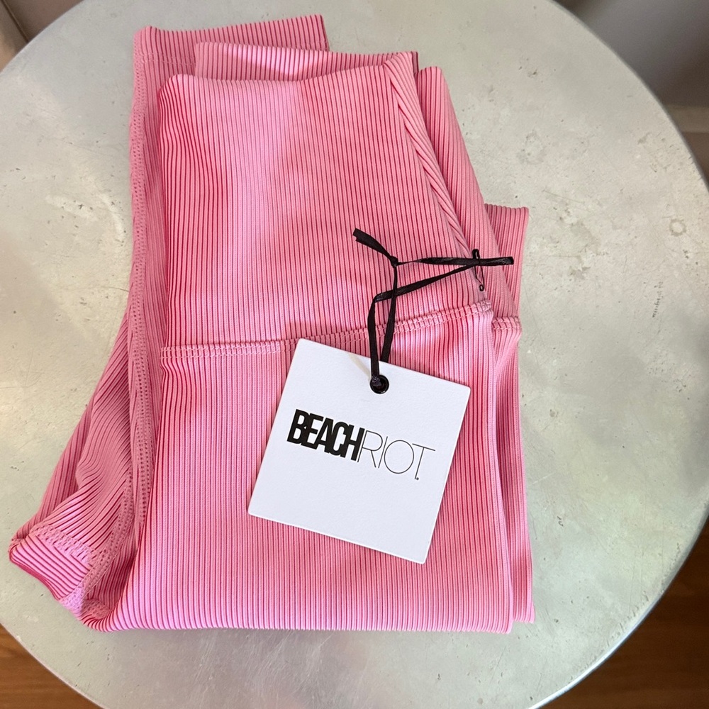 Beach Riot Vibrant Pink Ribbed Leggings